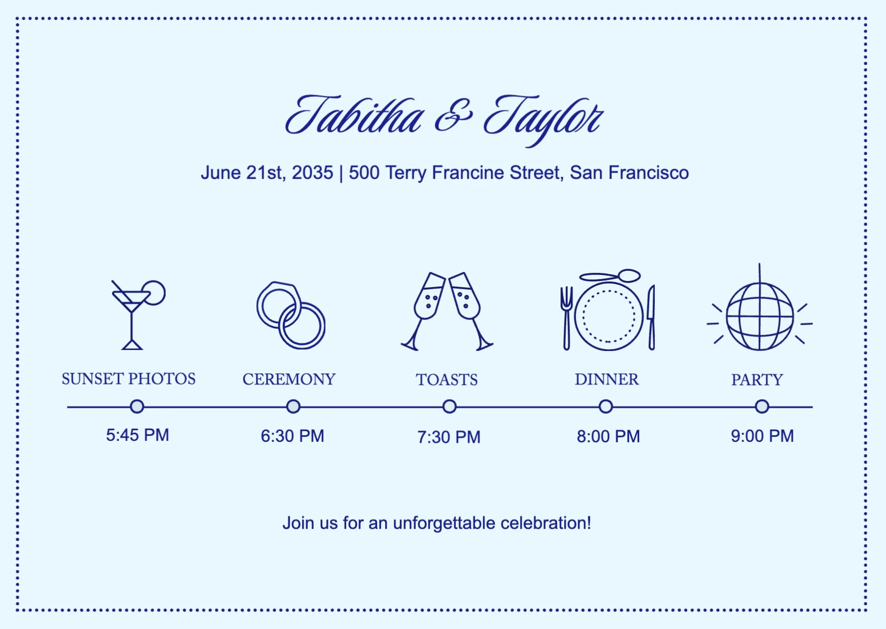 Elegant Illustrative Wedding Invitation