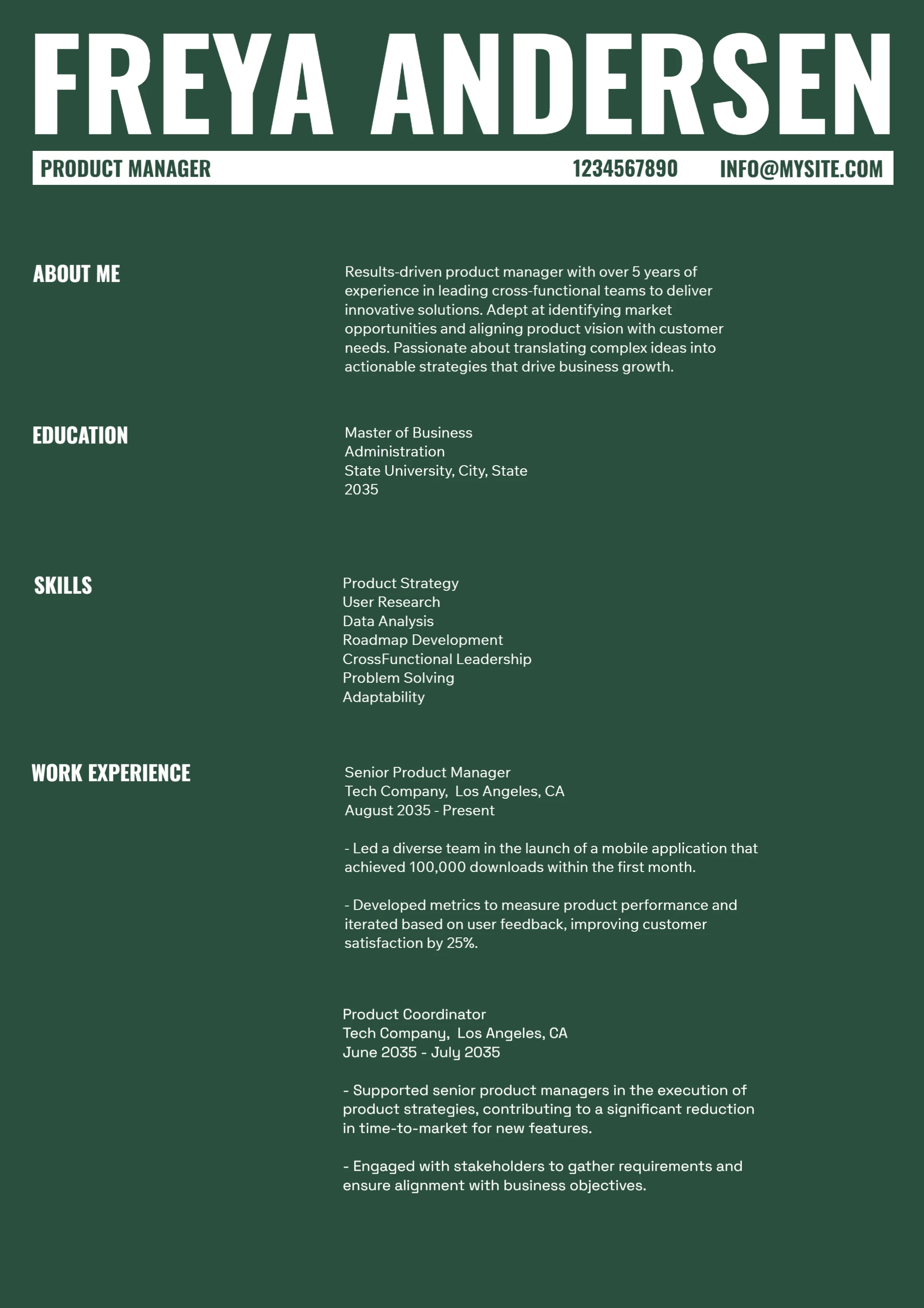 Bold Dark Modern  Resume