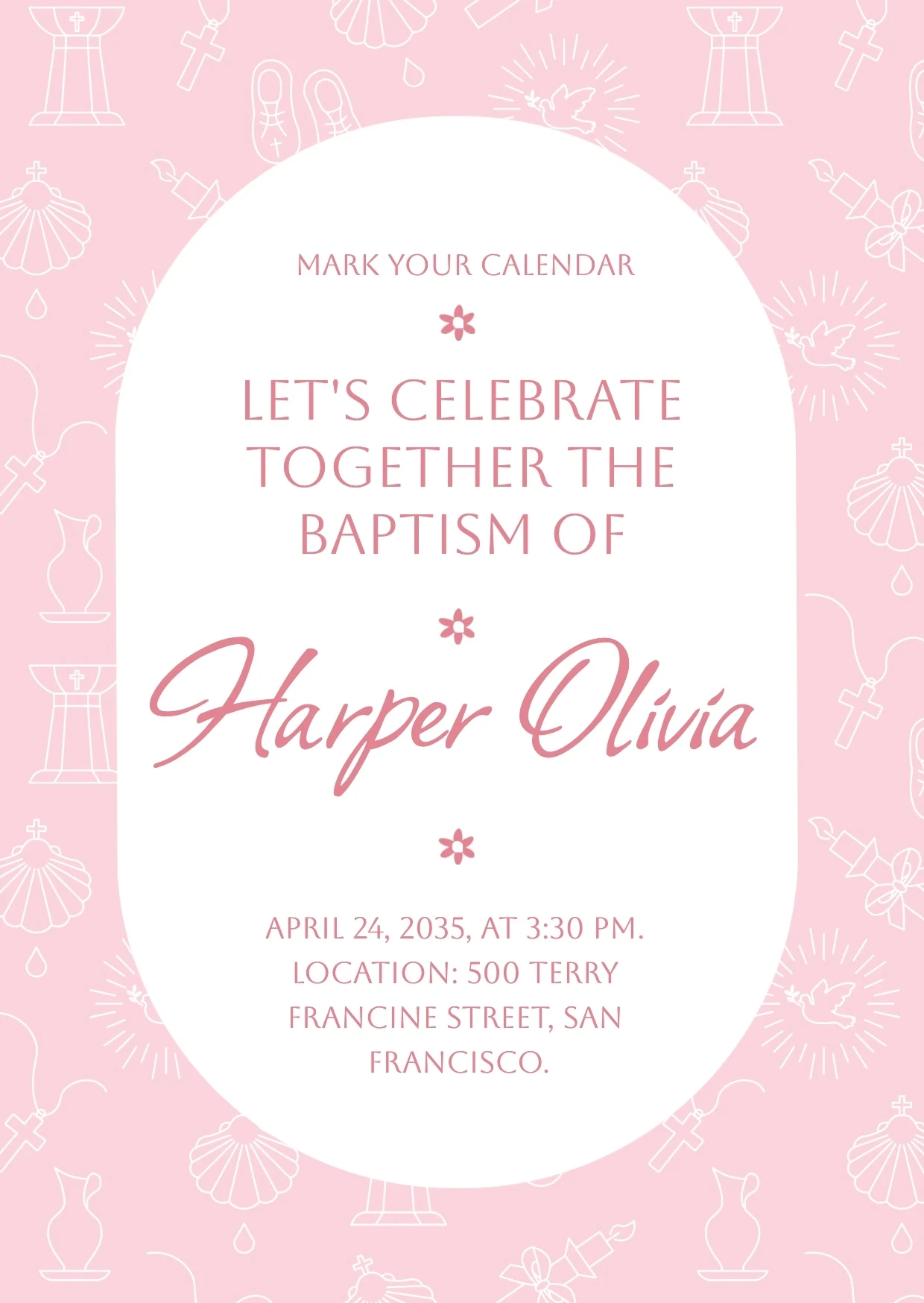 Playful Cute  Baptism Invitation