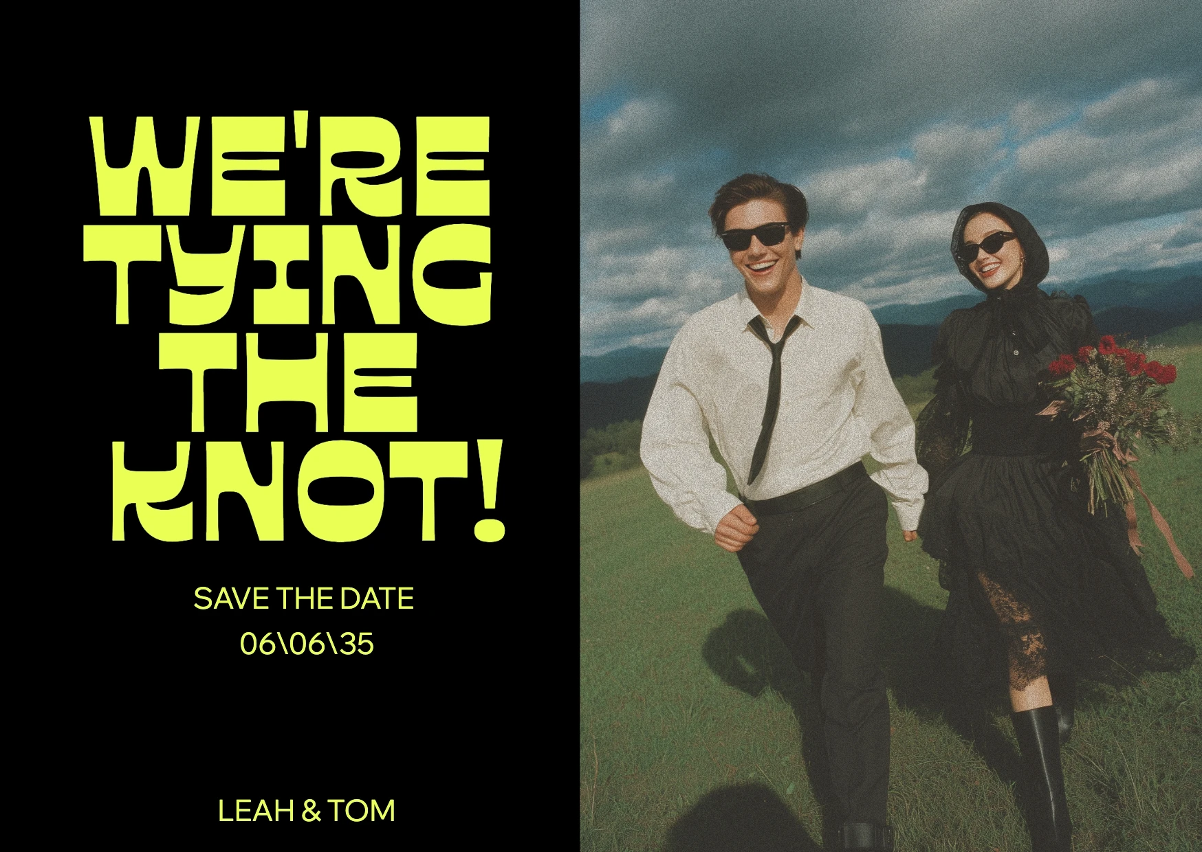 Bold 3D Save The Date Wedding Invitation
