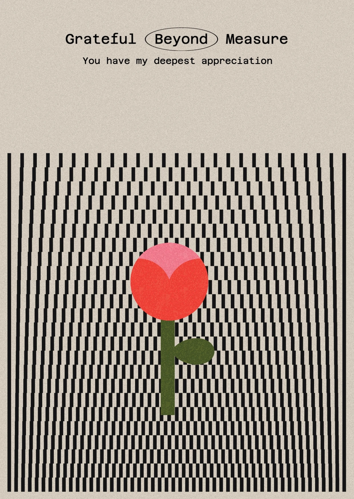 Retro Geometric Thank You Greeting Card