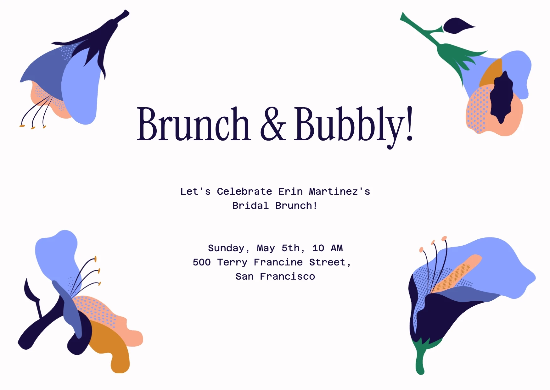 Simple Illustrative Brunch Invitation