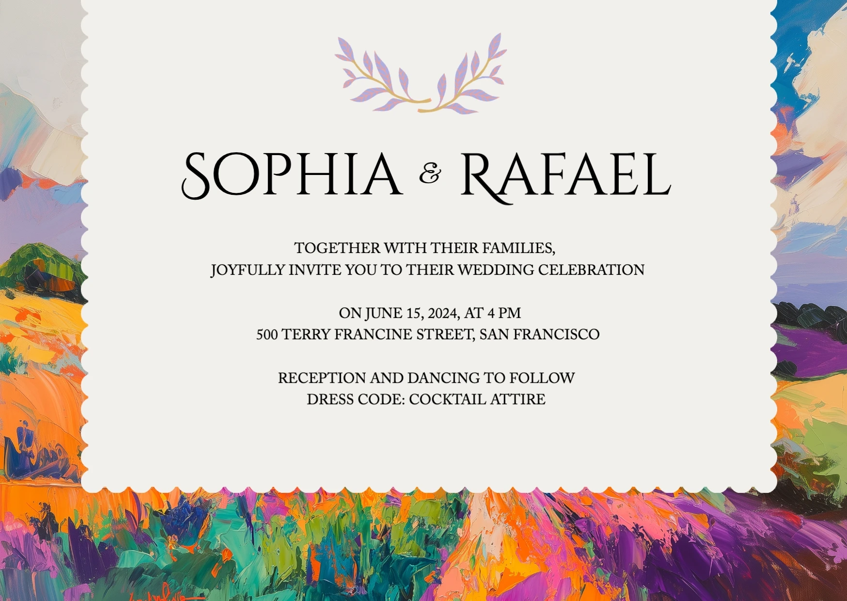 Classic Floral Wedding Invitation