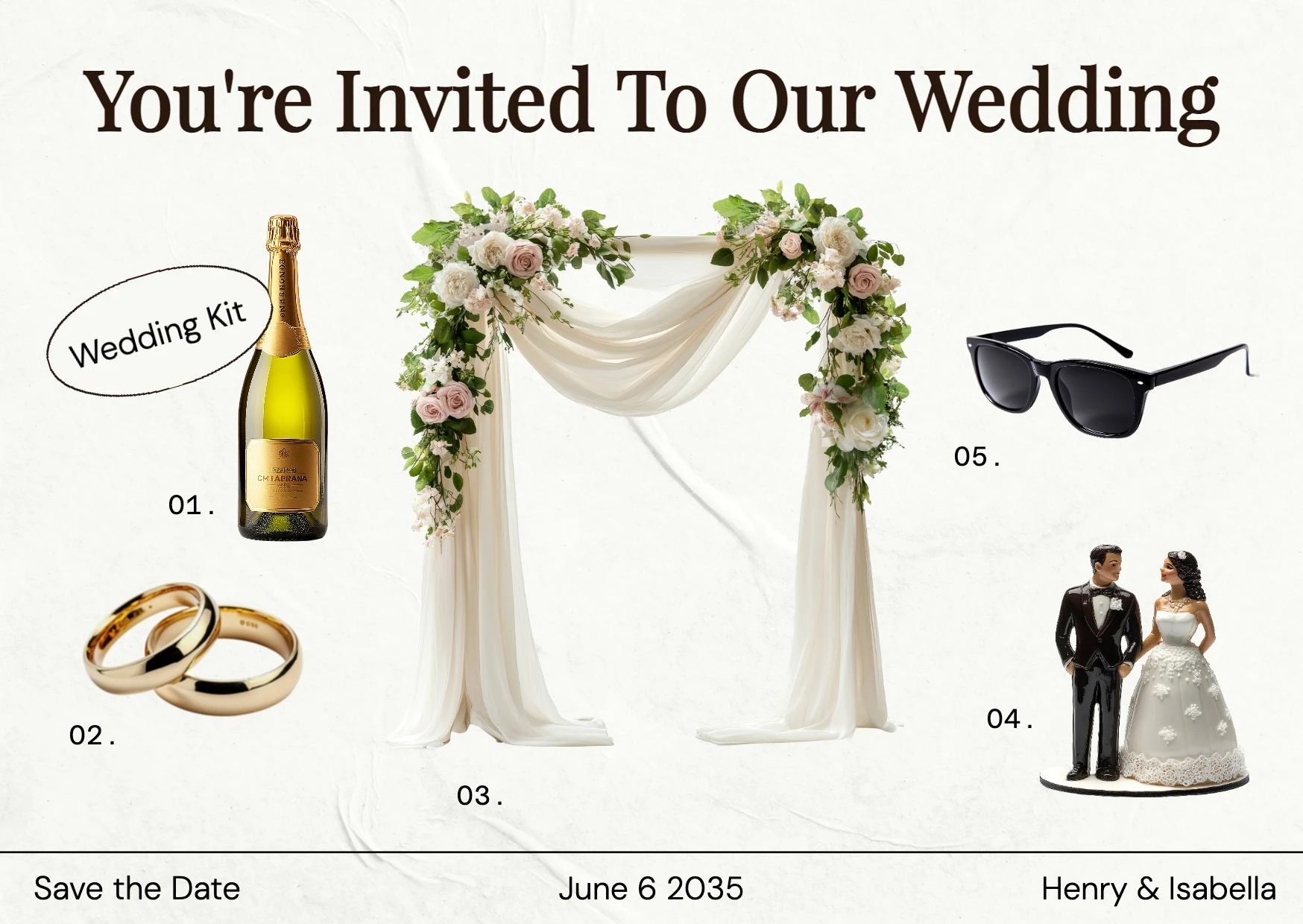 Playful Collage Wedding Invitation