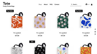 Webshop website templates - Tote Bag Shop