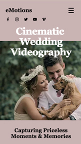 Mẫu trang web Sự kiện và Chân dung – Người quay video đám cưới