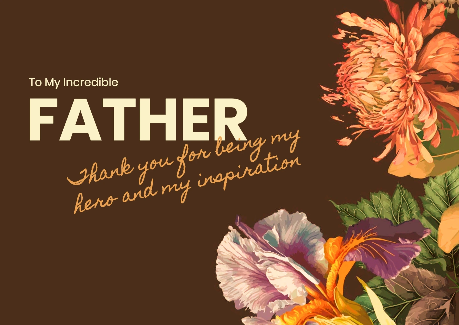 Handmade Floral Father's Day Greeting Card