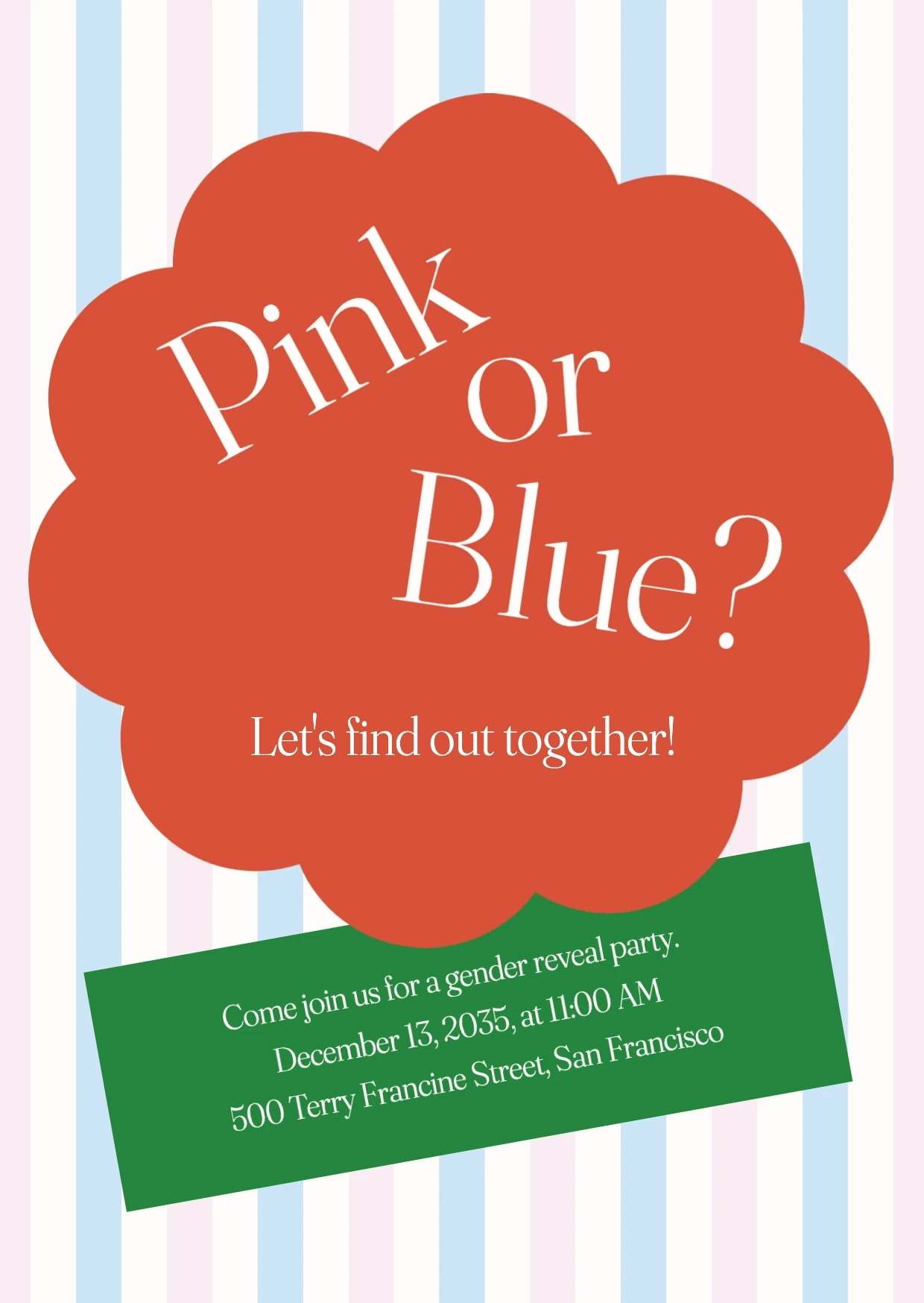 Classic Playful Geometric Pastel Gender Reveal Invitation