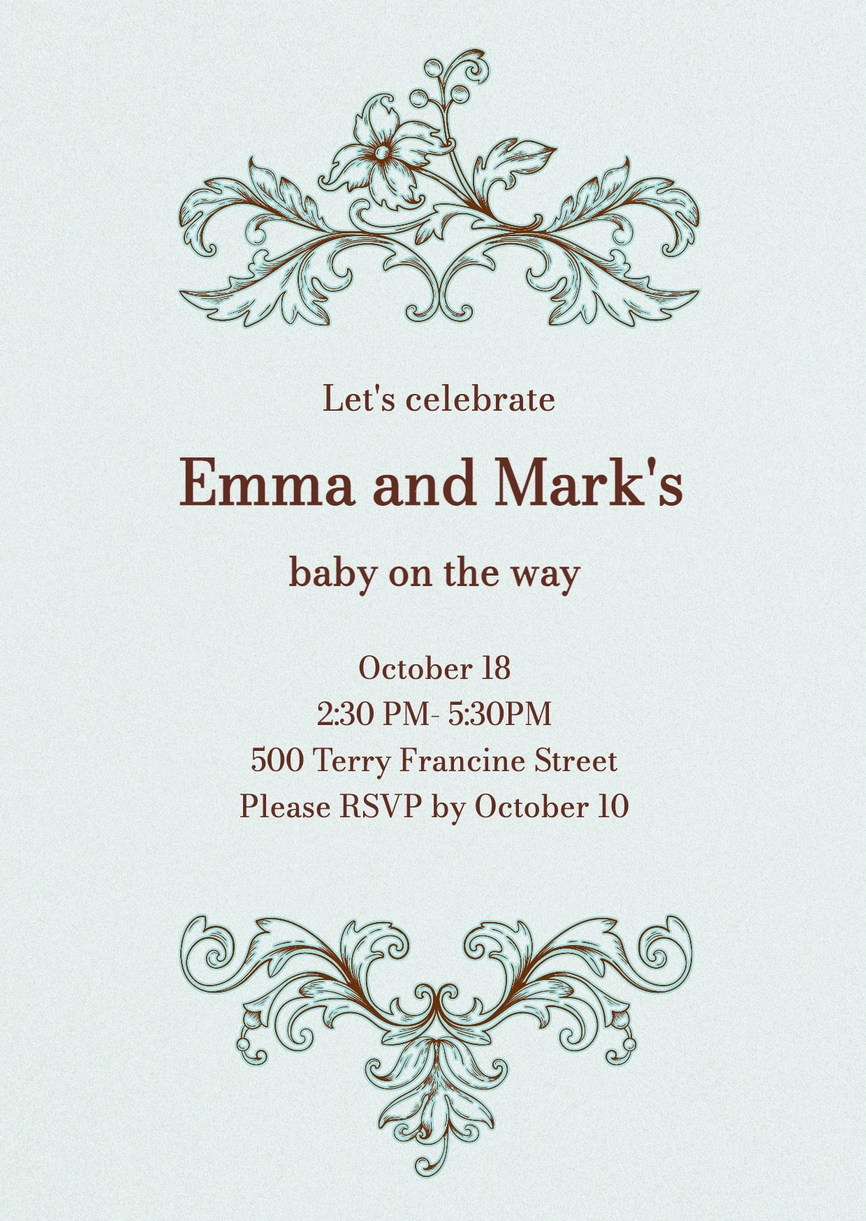 Cute Illustrative Baby Shower Invitation
