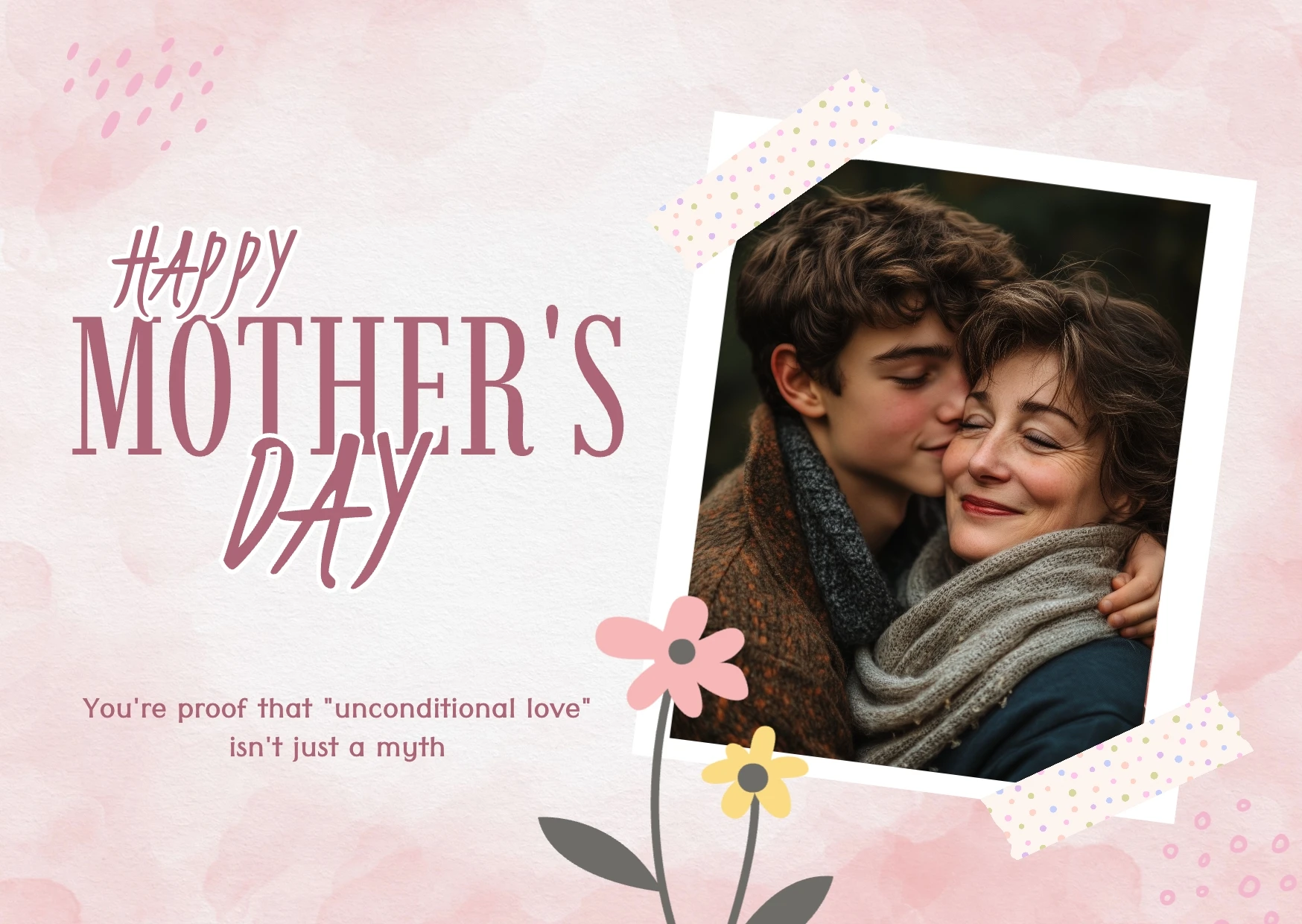 Elegant Colorful Illustrative Mother's Day Greeting Card