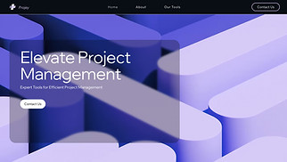 One Page website templates - Project Management Tools Company (Dark)