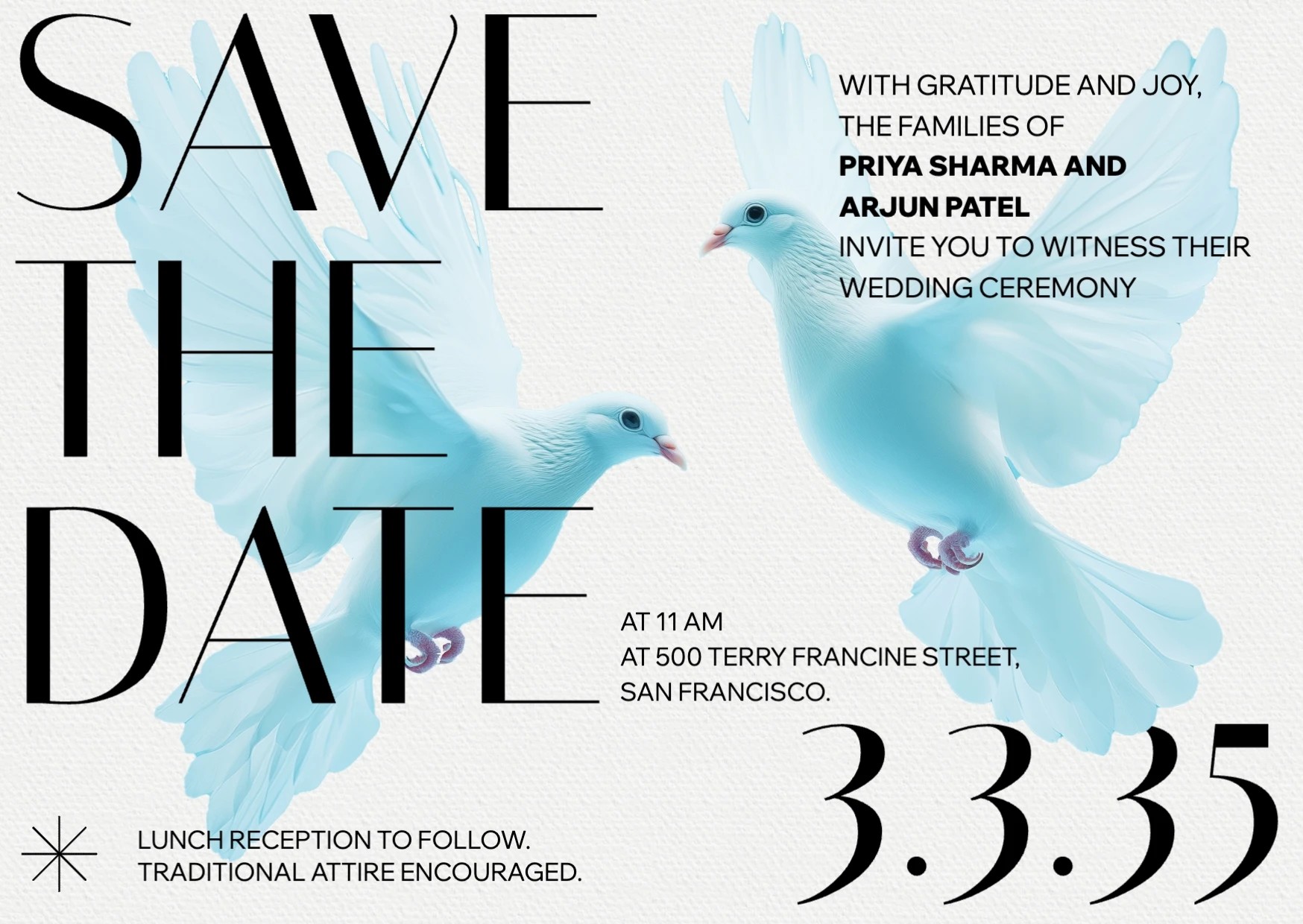 Modern Elegant  Save The Date Wedding Invitation