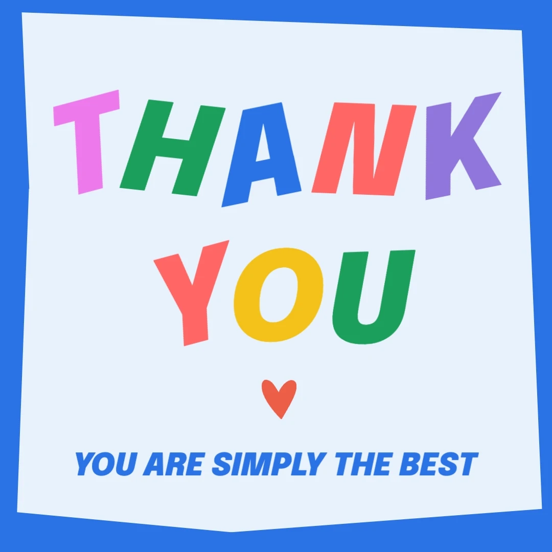 Playful Colorful Thank You Greeting Card