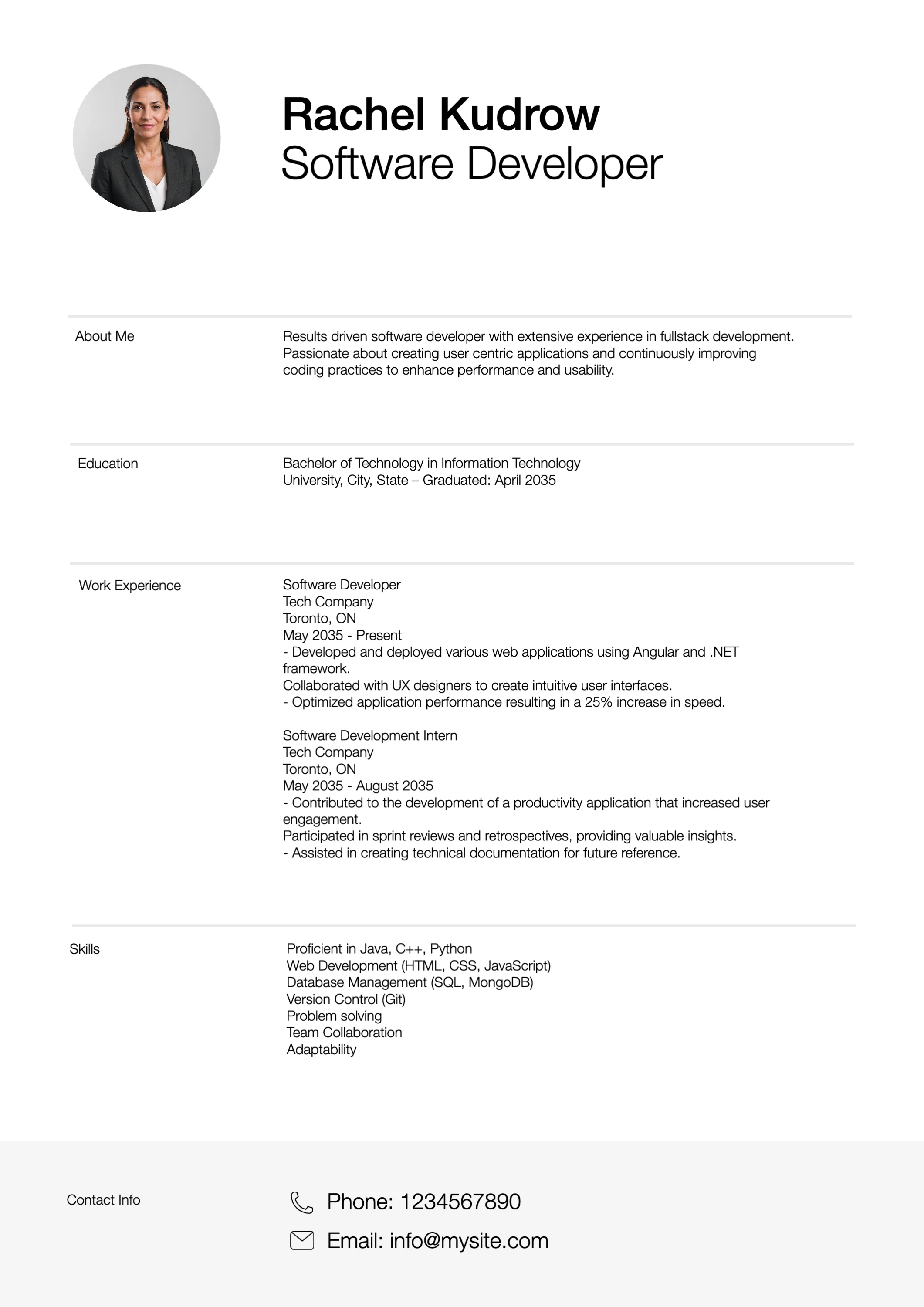 Classic Clean Simple Resume