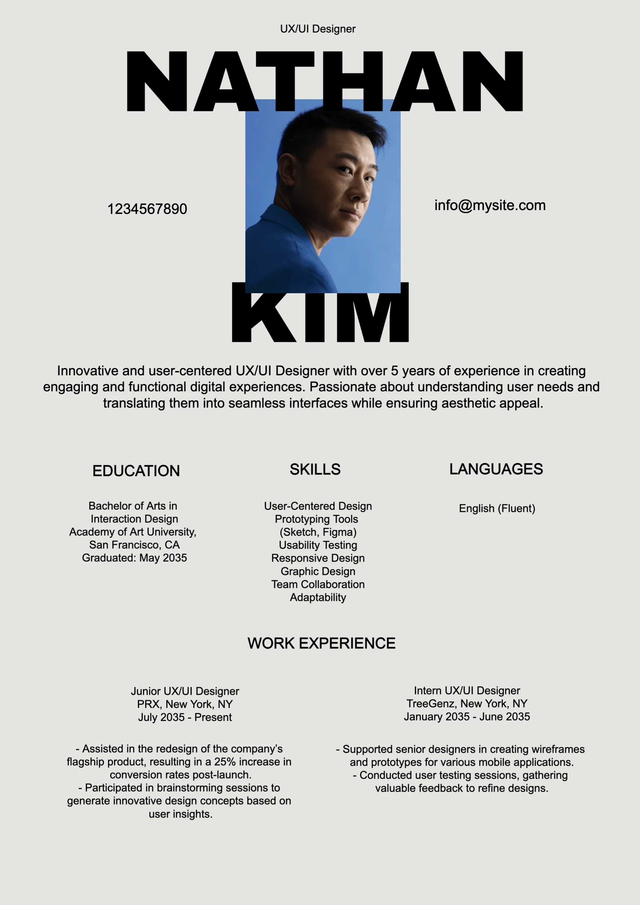 Bold Clean Creative  Resume