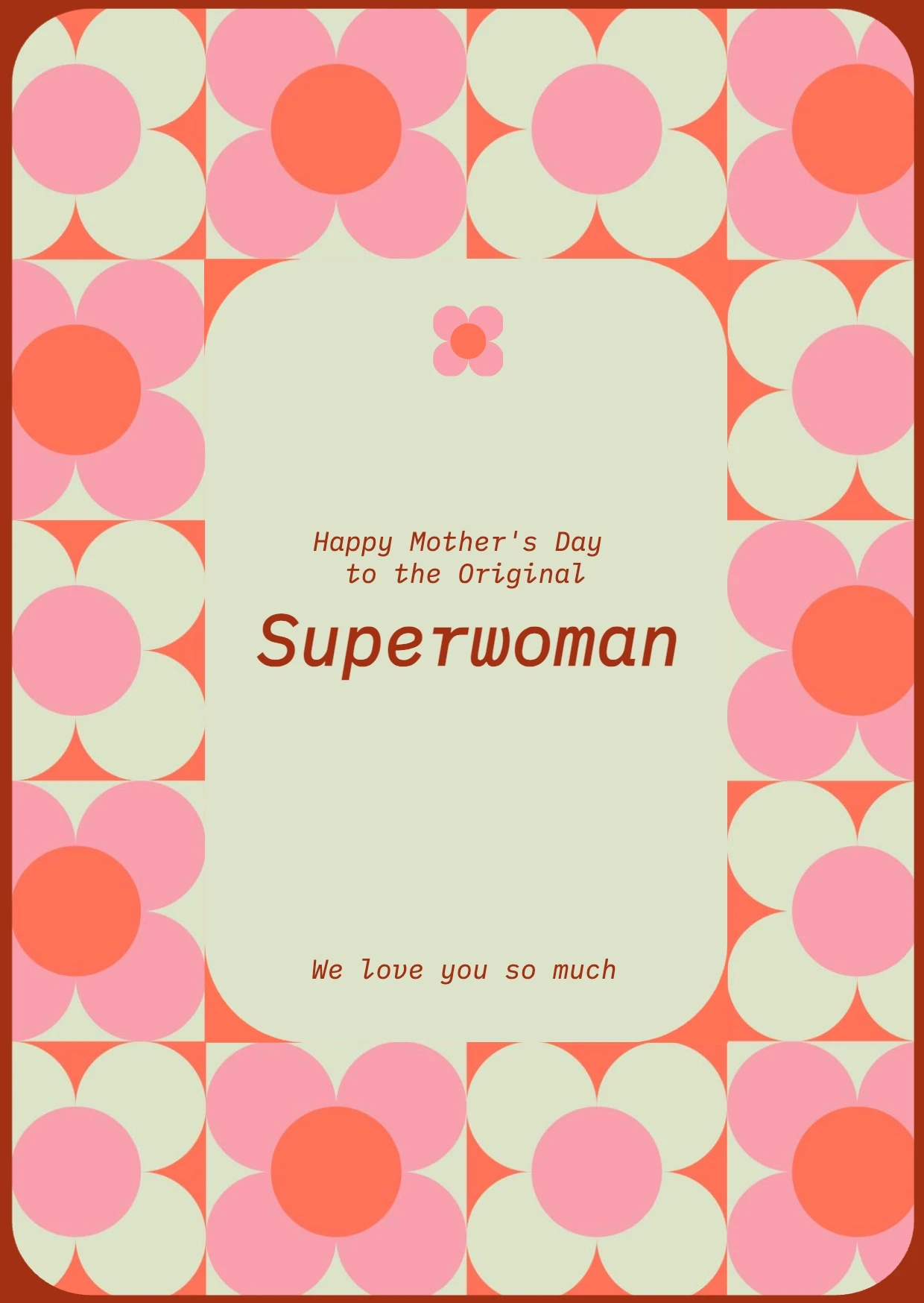Romantic Retro  Mother's Day Greeting Card
