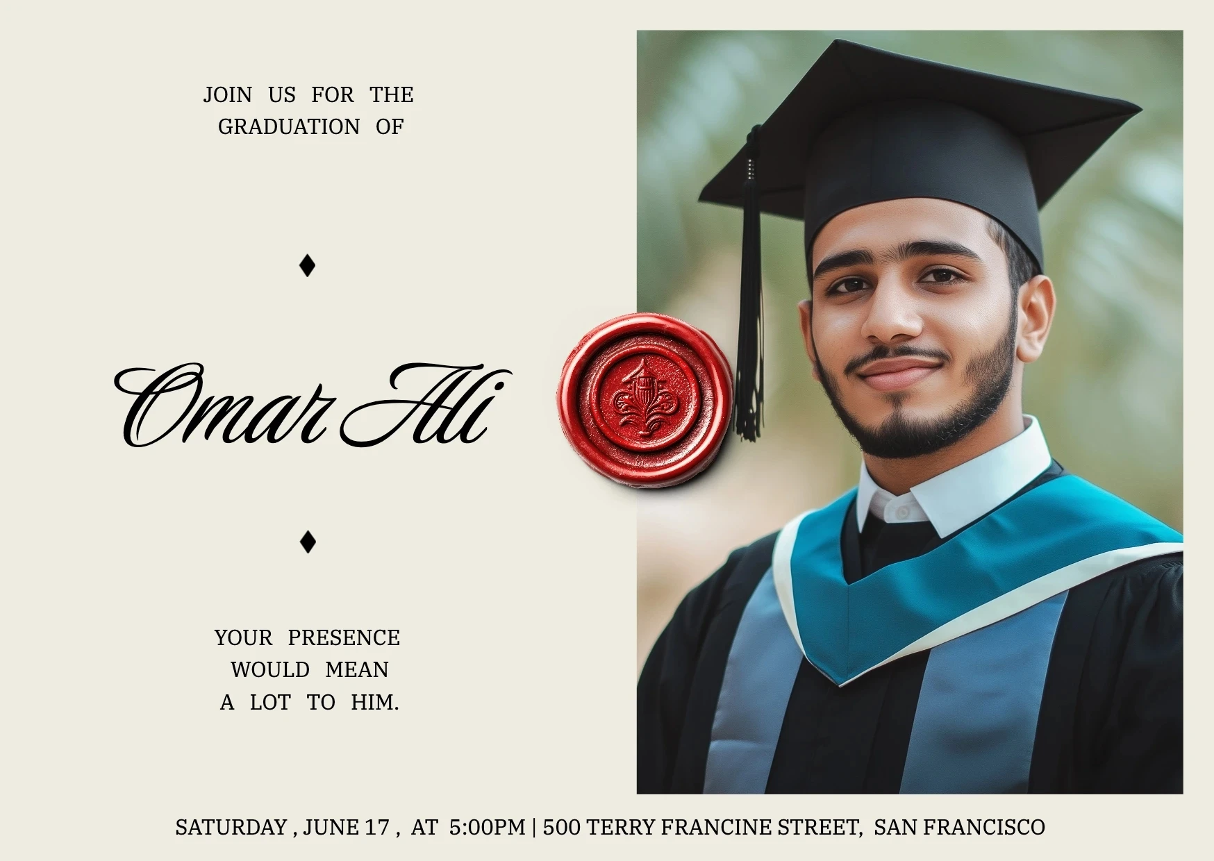 Classic Clean Graduation Invitation