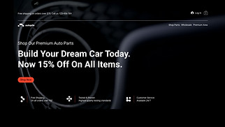 eCommerce website templates - Auto Parts Store (Dark)