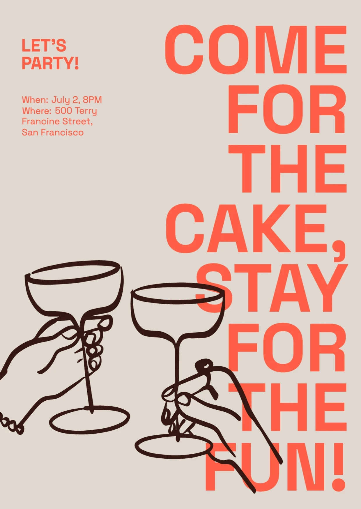 Retro Illustrative Birthday Invitation
