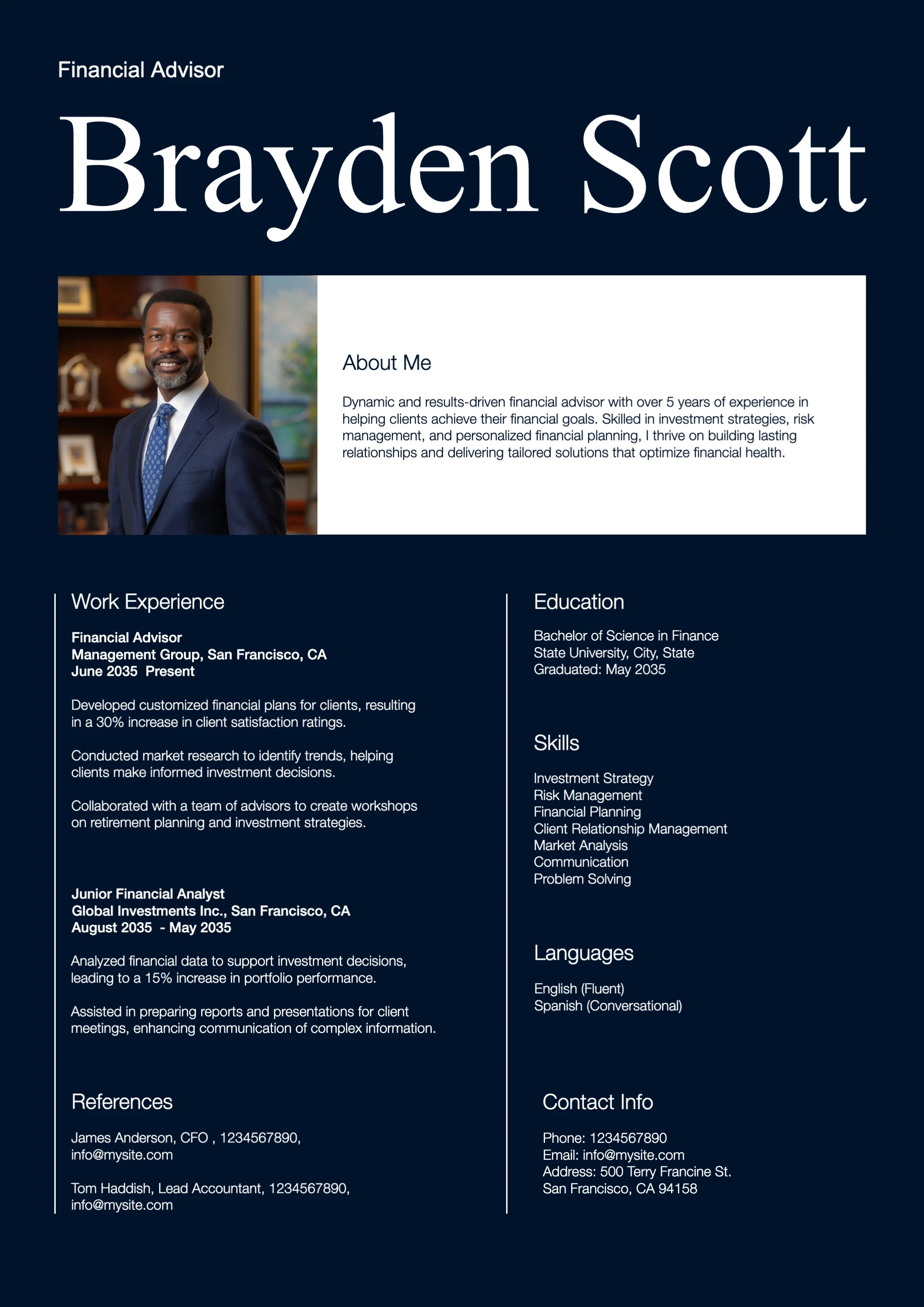 Classic Dark Modern  Resume