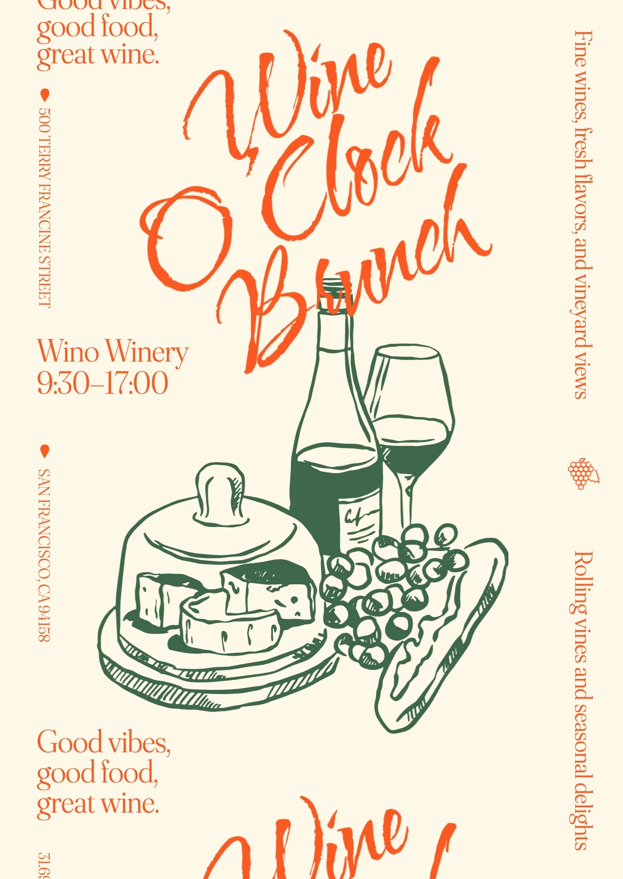 Handmade Romantic Illustrative Brunch Invitation