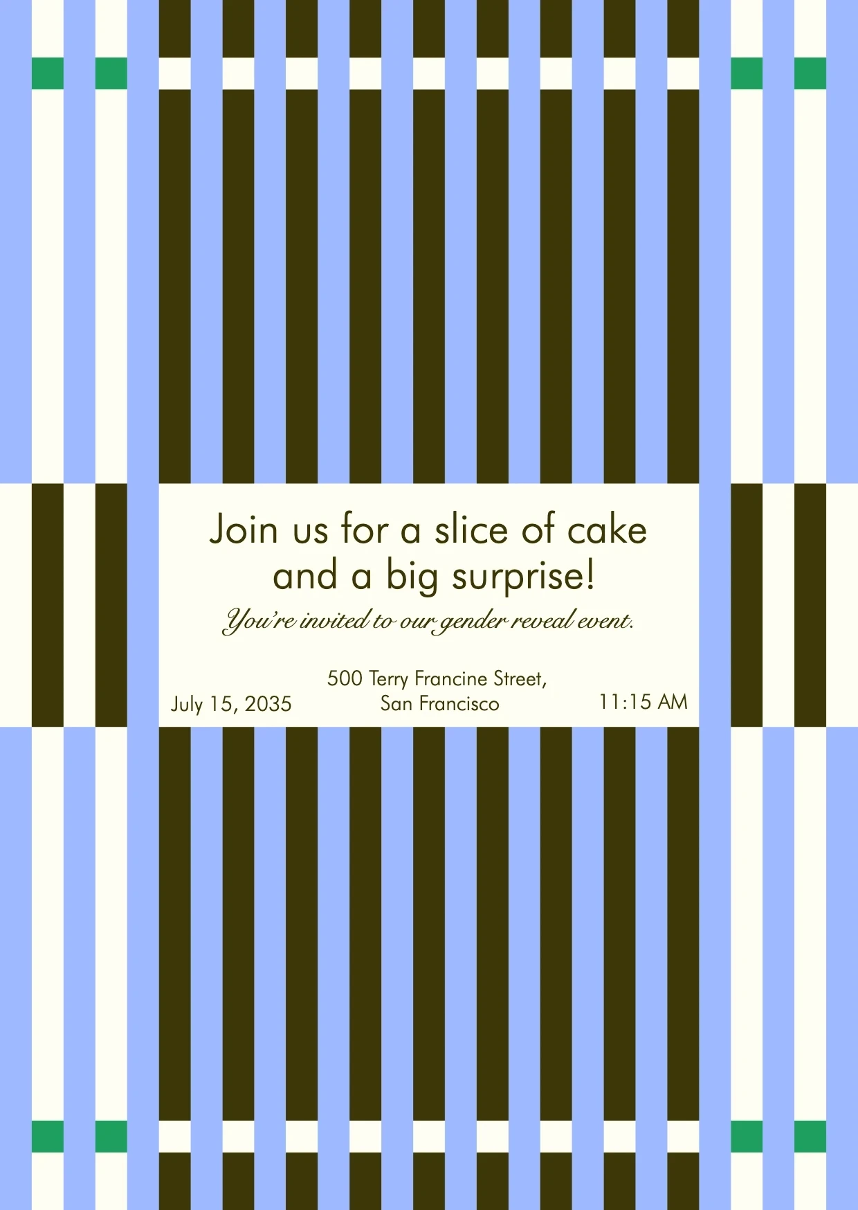 Bold Abstract Gender Reveal Invitation
