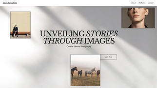 Portfolio & CV website templates - Editorial Photographer (Monochromatic)