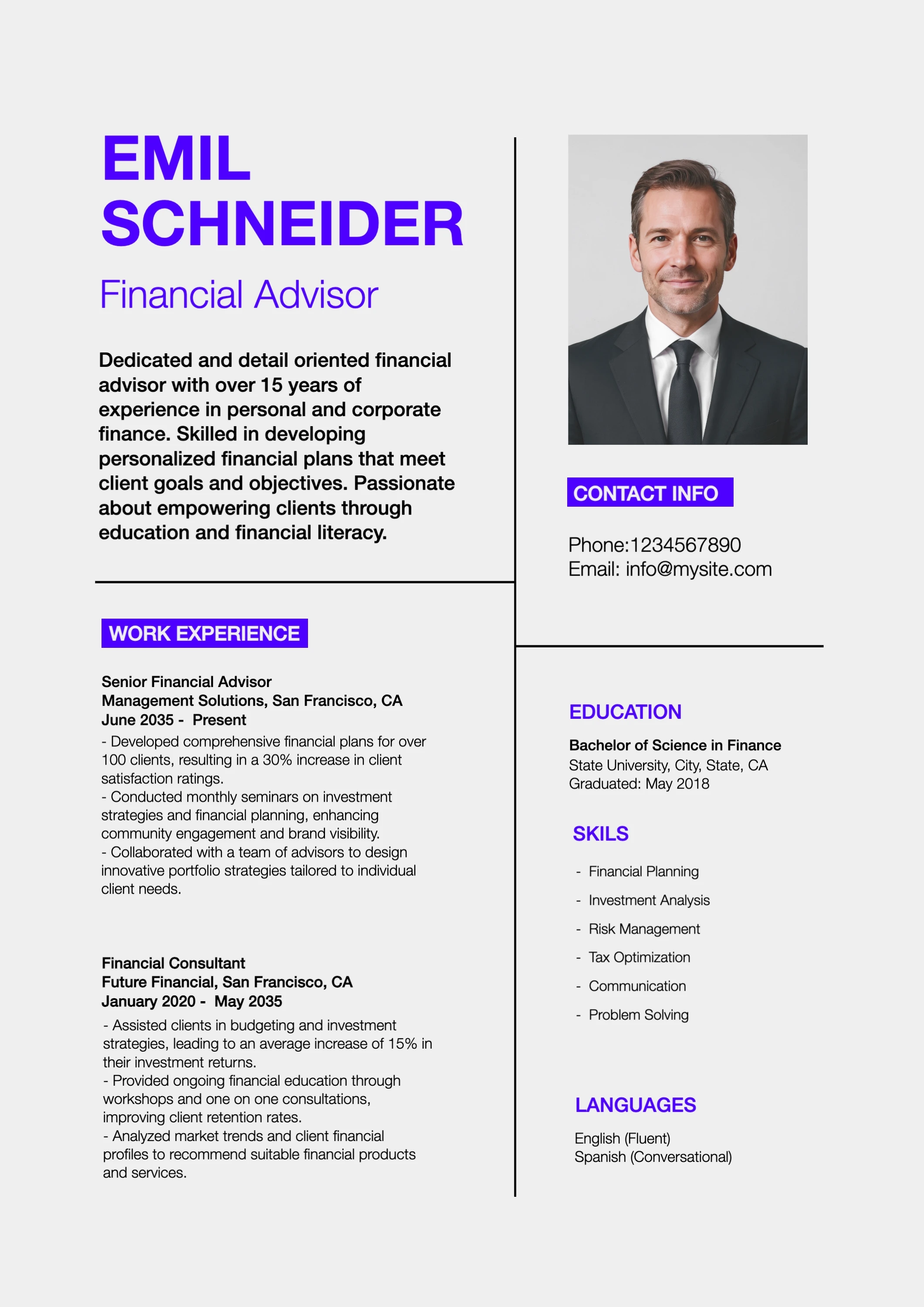 Classic Geometric Simple Resume