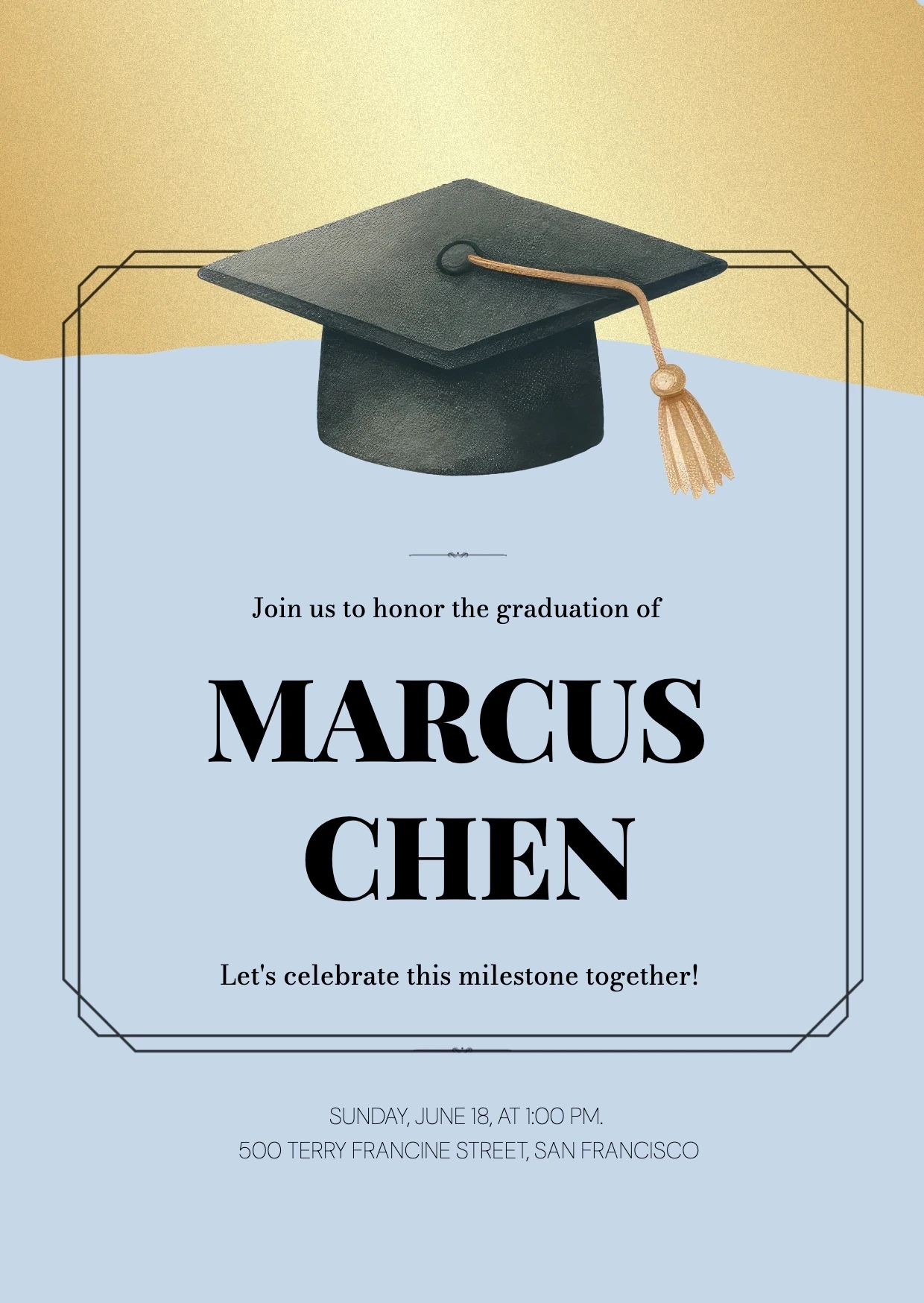 Classic Clean Graduation Invitation