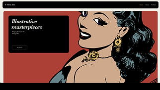 Portfolio & CV website templates - Comic Book Illustrator (Dark)