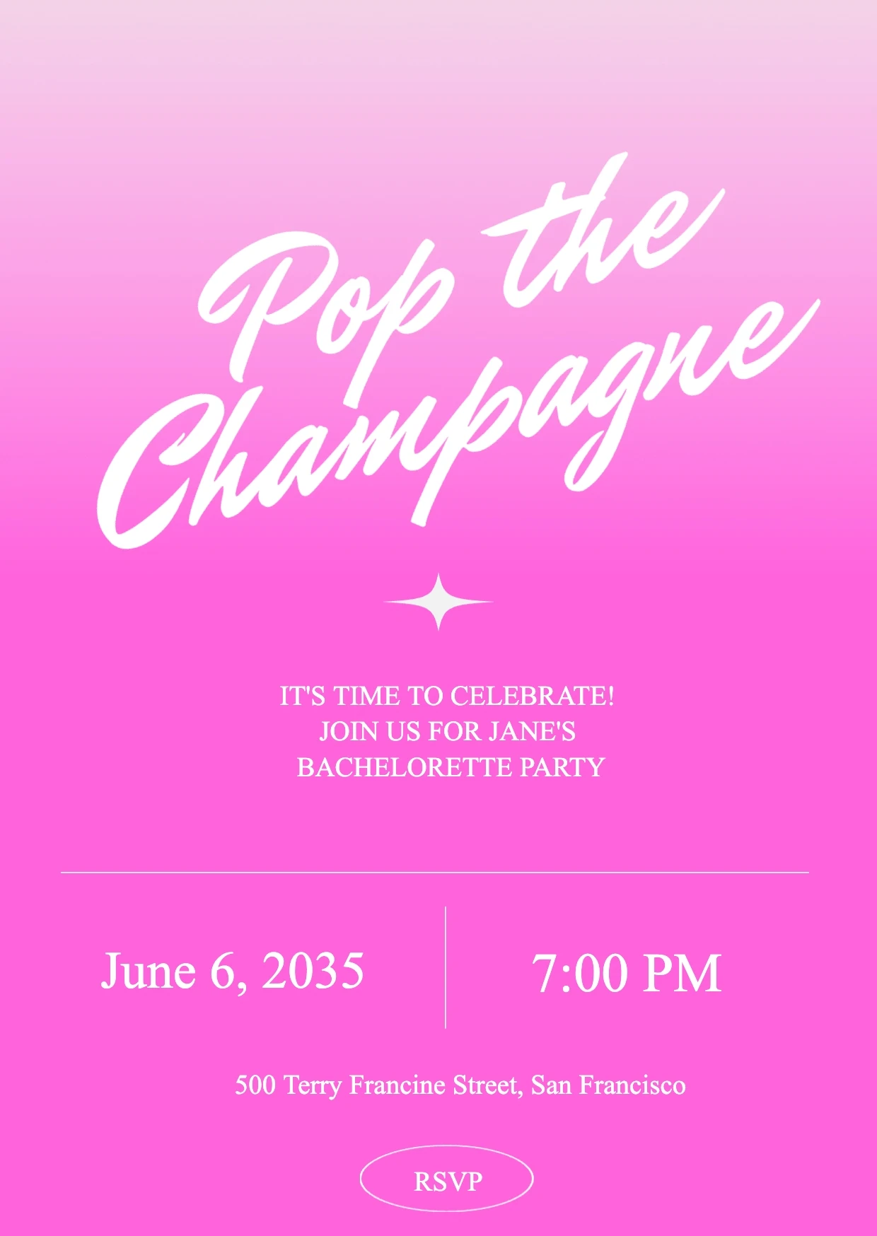 Pop Neon Bachelorette Invitation