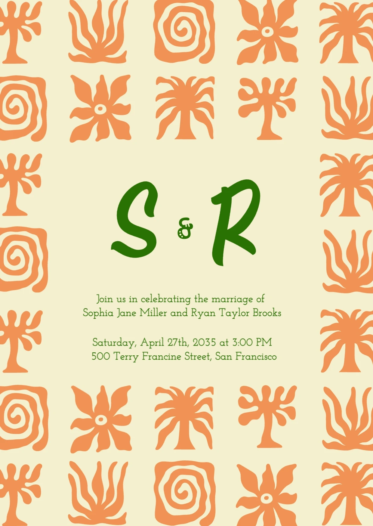 Organic Illustrative Wedding Invitation