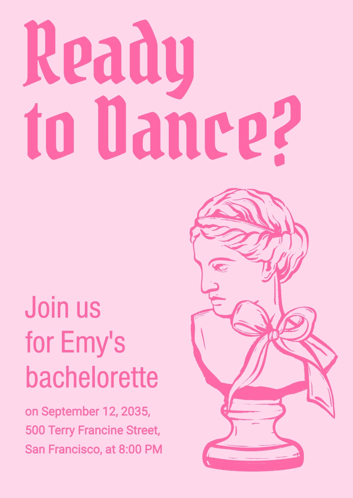 Minimalist Elegant Illustrative Bachelorette Invitation