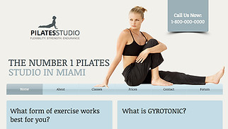 Hjemmesideskabeloner til Wellness - Pilates Studio