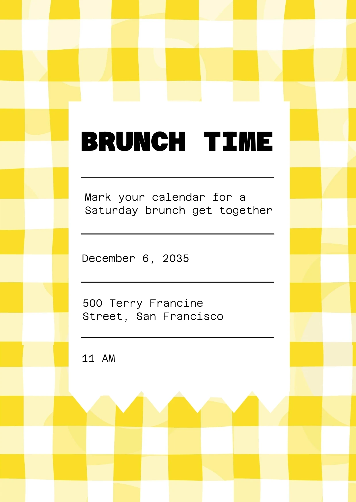 Simple Cute Geometric Brunch Invitation