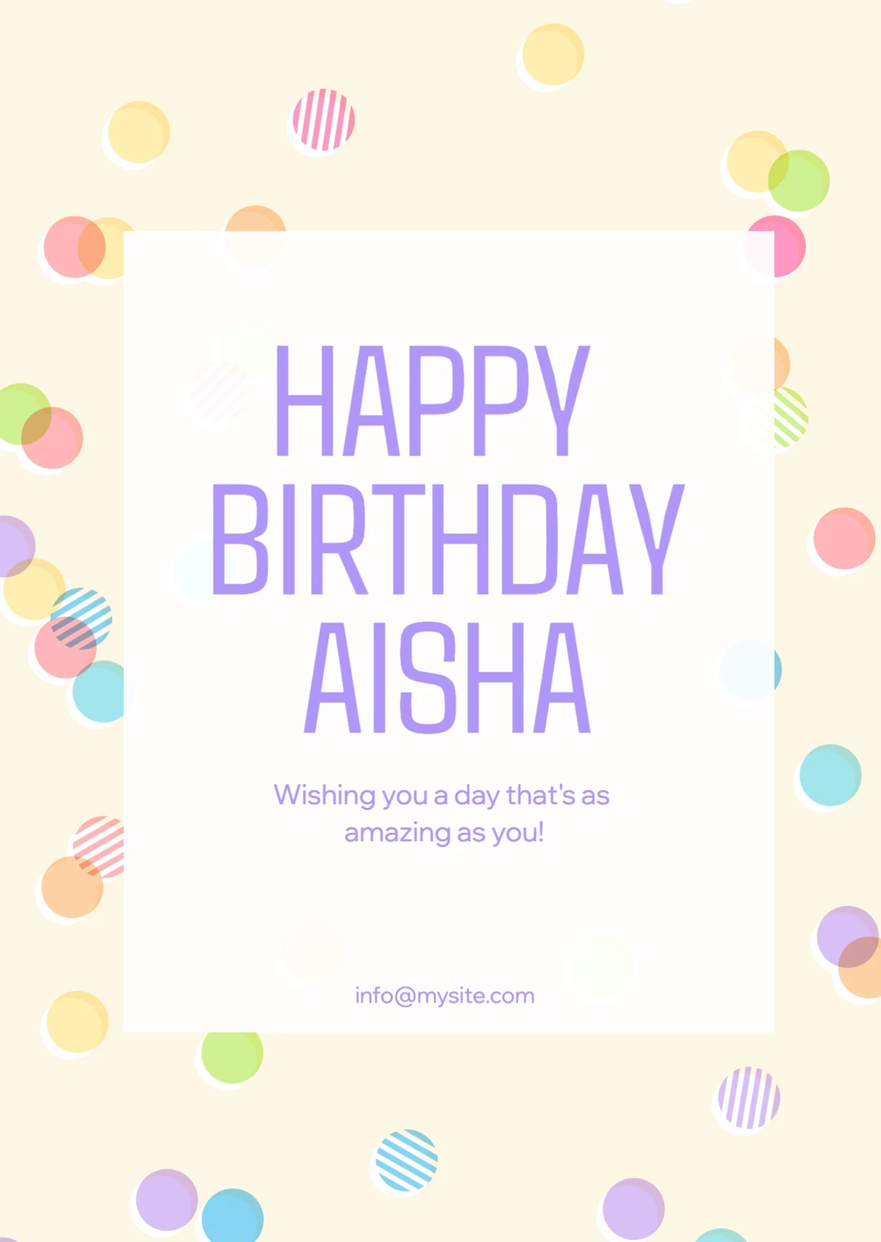 Playful Pastel Birthday Greeting Card