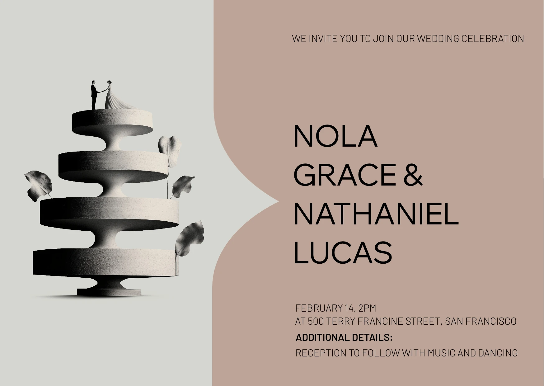 Modern 3D Wedding Invitation
